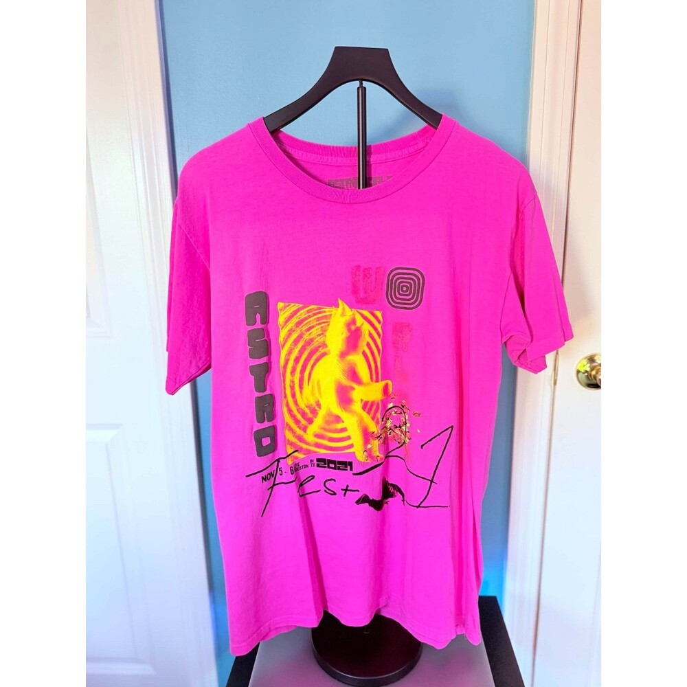 Travis Scott Astro Fest 2021 Cactus Jack See You In Utopia Pink T-shirt Mens M
